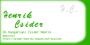 henrik csider business card